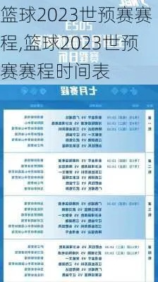 2023篮球世锦赛赛程表格一览（不容错过的比赛时间和对阵）-第2张图片-www.211178.com_果博福布斯